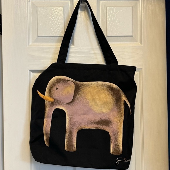 Jim Thompson Elephant Canvas Bag ❤️ - Picture 3 of 12